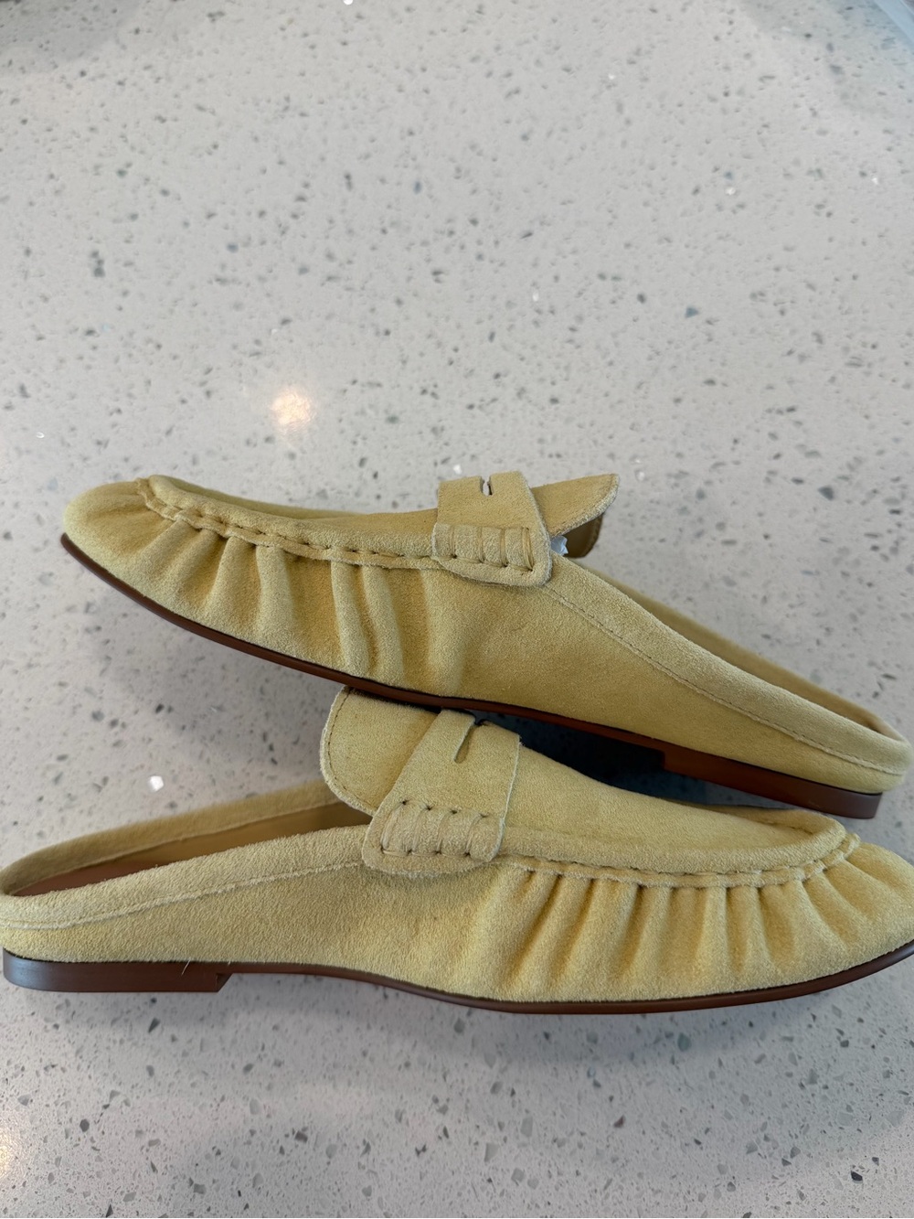 Steve Madden Yellow Suede Backless Loafer Mules- SIZE 7 - Picture 8 of 10